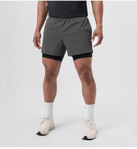 メンズランニングショーツ速乾性フィットネスブラック二重層ショーツ男性新しいスポーツワークアウトトレーニングボディービルショートパンツ - Product Image 4
