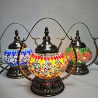 Lampe de camping à piles de style turc en mosaïque faite à la main, éclairage de table écologique en verre, nouveauté européenne pour la décoration intérieure