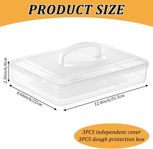 <strong>Pizza</strong> Dough Proofing Box Clear Plastic <strong>Pizza</strong> Dough <strong>Tray</strong> with Handle and Lid Bread Fermentation Storage Boxes Container