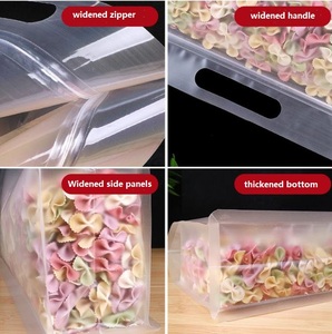 Sacs en plastique transparents à fond plat avec fermeture éclair, de qualité alimentaire, personnalisables - Product Image 2