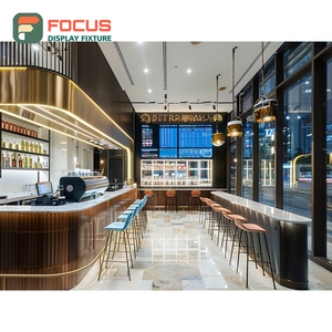 Vitrine à café sur mesure, haute, avec étagères en verre, pour l'affichage des grains, finition noyer, pour café - Product Image 2