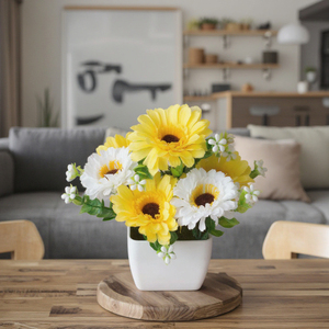 Vente <span class=keywords><strong>en</strong></span> gros petite fleur artificielle <span class=keywords><strong>en</strong></span> plastique mini bonsaï ornement de table à manger floral décoration intérieure de salon - Product Image 3