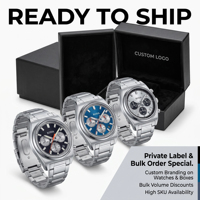 Montre chronographe pour homme avec logo personnalisé, boîtier en acier inoxydable, cadran argenté, étanche, avec fenêtre de date, mouvement à quartz