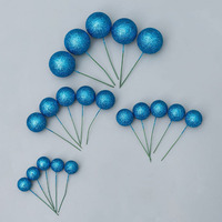 20 Stück Ball-Dekorationen Mini-Ballons Schaumstoffbälle Kuchenstecker Glitzerbälle für Geburtstags- und Hochzeitstorten-Dekorationen