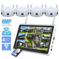 Anxinshi 4CH WiFi Fisheye 180 °   Sistema de Cámaras CCTV con Detección Humana por IA, Visión Nocturna a Color IR y Pantalla para Seguridad del Hogar