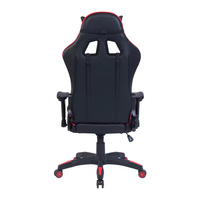 Chaise de bureau ergonomique de jeu moderne en cuir PU rouge avec logo personnalisé Anji Factory, cadre en acier, capacité de 500 lb, pour la maison et le bureau