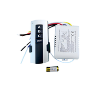 Interrupteur intelligent sans fil 3 canaux 10A IP65, portée 30-100m, compatible maison intelligente, alimenté par batterie, 220V, télécommande