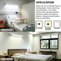 Lampe de lit d'hôpital Lonyung ETL DLC 125lm/w en aluminium, à changement de température de couleur, montage en surface, anti-éblouissement, luminaire de lit pour les soins de santé