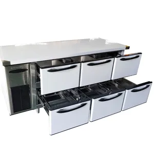 Redbowl Factory Customized 2024 New Arrivals Chiller Freezers Counter Table with Drawer Refrigerators