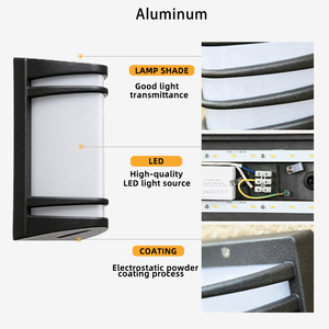 Lámpara <span class=keywords><strong>de</strong></span> Pared Exterior Moderna y Minimalista, Cuerpo <span class=keywords><strong>de</strong></span> Aleación <span class=keywords><strong>de</strong></span> Aluminio Fundido, Lente <span class=keywords><strong>de</strong></span> PC Blanca Difusa, Luz Ultrabrillante para Patio, Balcón <span class=keywords><strong>de</strong></span> Villa - Product Image 6