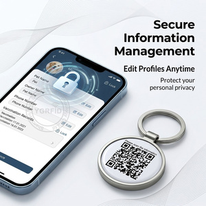 Etiquetas RFID Programables con Código <span class=keywords><strong>QR</strong></span>, Redondas, 13.56Mhz, para Rastreo de Mascotas, Collar NFC para Perros, Etiquetas de Identificación RFID de Epoxi/Metal, Empaque Personalizable - Product Image 3
