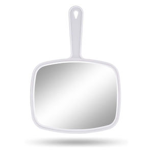 Espejo Cosmético de Mano Grande Personalizado, Venta al por Mayor, Acabado Plateado de una Sola Cara, Color y Logotipo Personalizables - Product Image 1