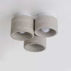 Nordic3-head LED Surface Downlight AC Metal Stone Cover Postmodern Home Slaapkamer Gang Balkon Hotel Wabi Sabi Travertijn - Product Image 3