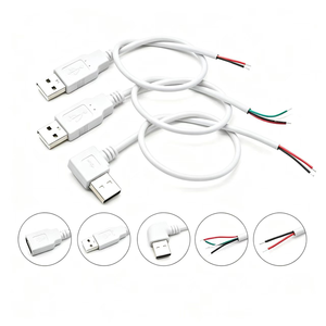 Özel USB Erkek Fişli 18AWG Bakır 2 Çekirdekli 4 Çekirdekli Kablo Demeti Beyaz Kalay Kaplı Uçlu Kablo, Kamera ve Cep Telefonu Kullanımı İçin - Product Image 2
