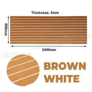 2400x900/600x5mm EVA Foam Faux Teak <b>Boat</b> Decking Sheet Self-Adhesive Marine <b>Flooring</b> <b>Boat</b> Deck Mat Yacht Accessories Gray Brown - Product Image 5