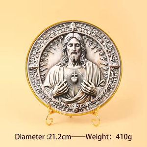 Escultura Relieve 3D de Resina Ecológica Art Deco Religiosa Católica, Adorno de Jesús y la Virgen María, Decoración Navideña para el Hogar RC260 - Product Image 5