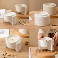 Pot vide simple au design créatif pour la décoration de la maison, récipient à bougie avec logo personnalisé, diffuseur de parfum en céramique, pot à bougie