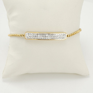 Zogxin Crystal <b>Bracelet</b> Blue Gold Chain Adjustable Women's Jewelry Everyday Wear - Product Image 3