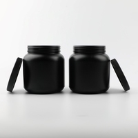 Bocaux de poudre de protéines HDPE noirs de 33oz 1000ml, boîte de lait en poudre, bouteille de bonbons en plastique, conteneur d'emballage de pilule médicale, Capsule de gomme