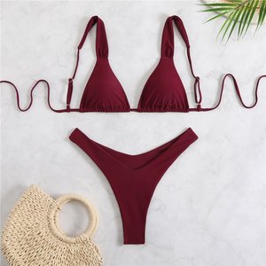 Ensemble de luxe pour femmes en 2 pièces, bikini <span class=keywords><strong>sexy</strong></span> en dentelle avec diamants, maillot de bain à paillettes fendu avec strass pour femmes - Product Image 4