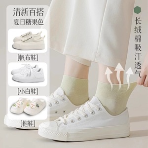 Women's Short Socks Summer Thin Breathable Cotton Ankle Socks For Maternity And Daily Wear White Black Pink Blue Purple Green - Product Image 2