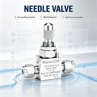 Stainless Steel Metering Needle Valve Micro Adjust Flow Control 0.5mm Thread Pitch Precise Fluid Regulation for Laboratory Use