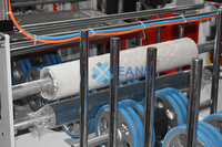 Machine de laminage pour panneaux muraux en WPC à rainures, colle à froid
