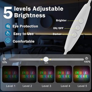 Insegna al Neon 'I'm so Glad You're Here' per Decorazione Murale in Aula, Luce al Neon LED Dimmerabile Alimentata via USB, Insegne Artistiche al Neon - Product Image 4