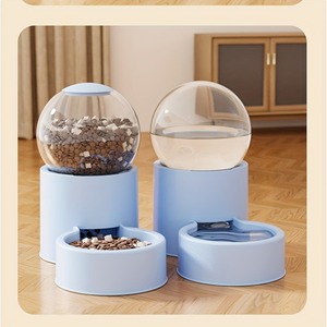 Distributeur automatique de nourriture et d'eau pour animaux de compagnie, ensemble de 2 grands bols en plastique pour chats et chiens, utilisation en intérieur - Product Image 5
