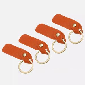 Blank <b>Key</b> Fob Kit Rectangular PU Leather Keychain with <b>Key</b> <b>Ring</b> Minimalist Keyring for Diy - Product Image 2