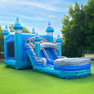<span class=keywords><strong>Château</strong></span> Gonflable Commercial <span class=keywords><strong>à</strong></span> <span class=keywords><strong>Vendre</strong></span> : Toboggan Aquatique et Piscine pour Fêtes d'Entreprises en Extérieur, Bleu, pour Enfants, avec Souffleur - Product Image 1