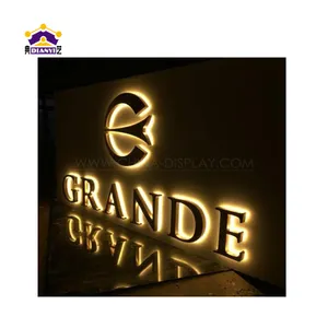 Halo Lit Signage Metal Letters Acrylic Sign Led Backlit Channel Letter Illuminated Signs For Businesses