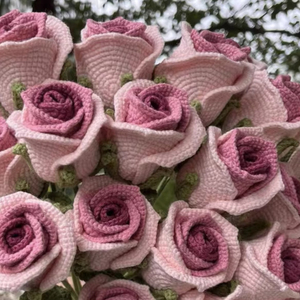 Juego de regalo hecho a mano al por mayor, copa de vino individual tejida a ganchillo, flores rosas para San Valentín, regalo del Día del maestro, nacimiento, graduación - Product Image 3