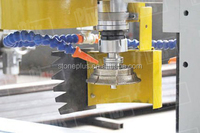Machine de polissage de bord de pierre d'automatisation STONEPLUS EP1 avec volant en diamant, mèche de routeur continue, profil et chanfreinage T
