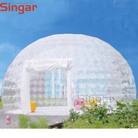 Dôme gonflable transparent en PVC scellé avec pompe électrique, tailles de 4m à 10m pour événements en plein air