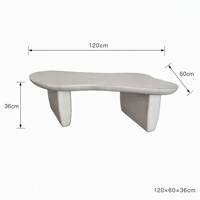 Table basse en forme irrégulière de roche blanche patinée KD pour salon, chambre à coucher, intérieur