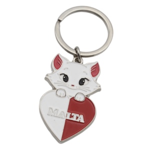 Llavero de Recuerdo con Forma de Corazón de Gato Maltés, Esmalte Personalizado, Regalo de Viaje <span class=keywords><strong>para</strong></span> Turistas - Product Image 4