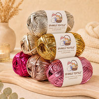Handmade High Quality Chunky Metallic T-Shirt Yarn Sparkle Polyester Fabric Strip Yarn Bulk for Hand Knitting Craft DIY Crochet