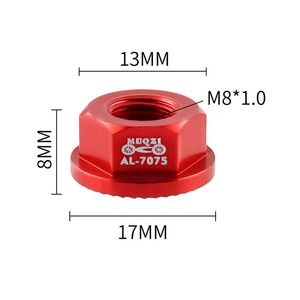 MUQZI Écrou de moyeu de vélo pour enfants M8 Bride Vis de <span class=keywords><strong>roue</strong></span> <span class=keywords><strong>avant</strong></span> arrière Équilibre Moyeu de vélo Axe Boulon fixe - Product Image 3