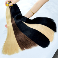 Extensions de cheveux de luxe 12A 100% Remy, bruts, à pointes épaisses, double tirage, à pointe bâton, cuticules alignées, cheveux humains vierges, extensions à pointe I