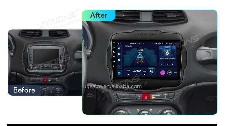 XTRONS Android 14 Autoradio Mit 9 Zoll Display Für Jeep Renegade 2015-2020 - Octa Core, 4GB RAM, 64GB Speicher