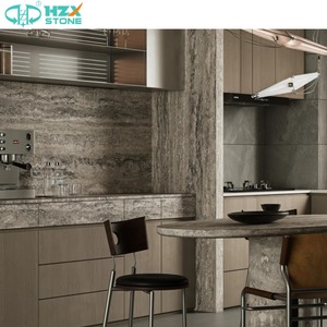HZX Auténtico Italiano Silvergrey Travertino Azulejos Losas Moderno Premium <span class=keywords><strong>Piedra</strong></span> Natural Pisos Fachadas Impermeable Pulido Villas - Product Image 2