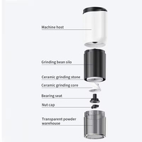 Moulin à café électrique sans fil portable à une touche Mini moulin à fraises conique alimenté par USB avec boîtier en plastique pour un usage domestique