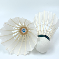 Volant de badminton en plumes d'oie, usage professionnel pour tournoi, modèle G8, durable, blanc naturel