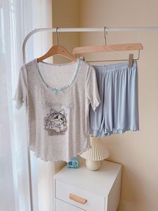 <span class=keywords><strong>Pigiama</strong></span> in tre pezzi di successo con imbottitura sul petto estivo a maniche corte puro desiderio stile Loungewear da <span class=keywords><strong>donna</strong></span> carino stile <span class=keywords><strong>gatto</strong></span> sottile - Product Image 2
