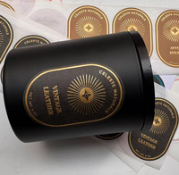 Étiquettes personnalisées haut de gamme pour pots de bougies, autocollantes, dorées à chaud, en rouleau, pour emballage cadeau artisanal parfumé