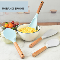 Ensemble d'ustensiles de cuisine en silicone de qualité alimentaire avec logo personnalisé, spatule à riz et cuillère antiadhésives pour service en gros