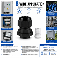 Passe-câble en nylon étanche IP68, joint en caoutchouc EPDM PA66 UL94V-1, connecteur plastique PG7 PG9 PG11 PG13.5 PG16