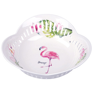 Floral Hollow Fruit Plate 2Pc Plastic Dish For Home Office Desktop Use - Product Image 5