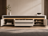 Meuble TV de luxe moderne avec ensemble table basse, meuble de rangement pour salon